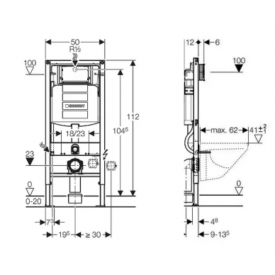 Инсталляция Geberit Duofix (500.300.21.S) в комплекте с унитазом Smyle Rimfree и крышкой микролифт 5