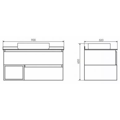 Тумба для ванной Comforty Прага-90 (90x63x52 см), дуб белый, с раковиной Comforty T-Y9378 7