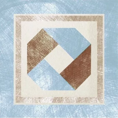 1036847 Via Emilia Inserto Festone CREMA-AZZURRO 10x10 0