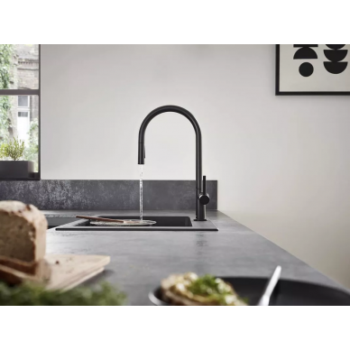 Смеситель для кухни Hansgrohe Talis M54 (72800670) (с вытяжным изливом) чёрный матовый 5