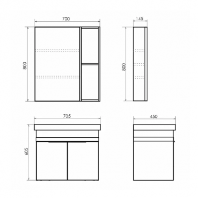 Тумба для ванной Comforty Соло 70 (70.5x60.5x45 см), дуб темно-коричневый 6