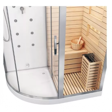 Комбинированная сауна Cerutti SPA Lugano-R White (CT8346) (180х110) правая, 2 в 1 5