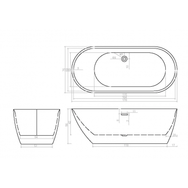 Акриловая ванна Cerutti SPA Como CT7386 170х75 6