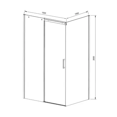 Душевой уголок Vincea Dice (VSR-4D1015CLB) 150х100х200 см, профиль чёрный/стекло прозрачное 2