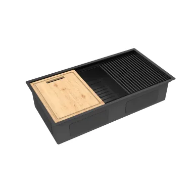 Мойка кухонная Lemark Tabaga 9932136 82 см, черный матовый 6