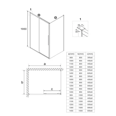 Душевой уголок Niagara Nova NG-85-9TB-TB80-34 90х80х195 см 9
