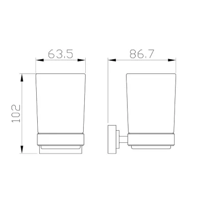 Стакан Wonzon & Woghand Flat WW-9721 хром 1