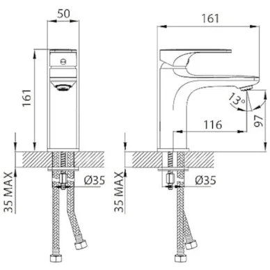 Смеситель для раковины Creavit Faye FY1500 хром 1
