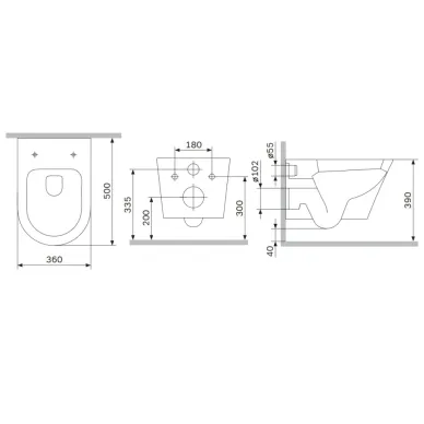 Унитаз подвесной Am.Pm X-Joy C851900SC безободковый, с микролифтом, белый 8