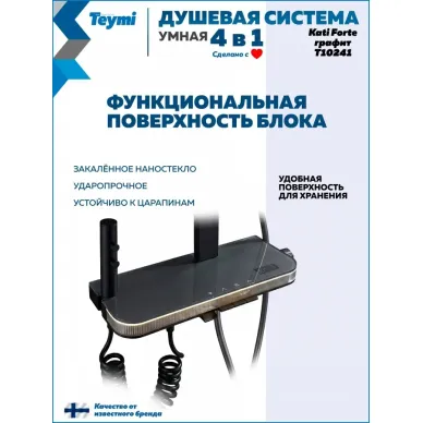 Душевая система Teymi Kati Forte T10241 с умным смесителем, графит 11