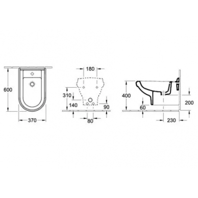 Чаша подвесного унитаза Villeroy & Boch Hommage (6661B0R1) 1