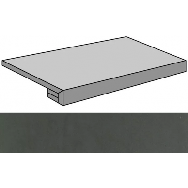 Microcement Black Lappato Gradone Rec-60 29.75x59.55 0