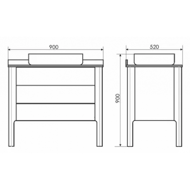 Тумба для ванной Comforty Лондон-90-2 (90x90x52 см), белый глянец 6