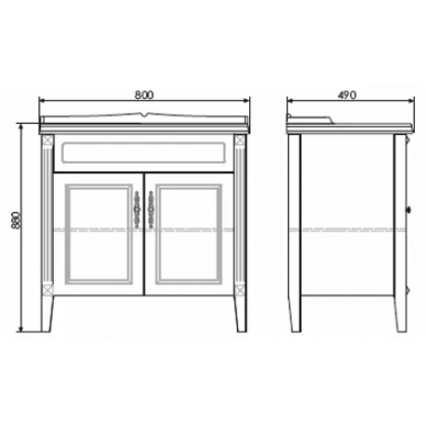 Тумба для ванной Comforty Палермо-80 (80x88x49 см), белый глянец 5