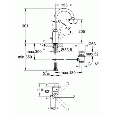 Смеситель для раковины Grohe Vigour Clivia (75140526) 1