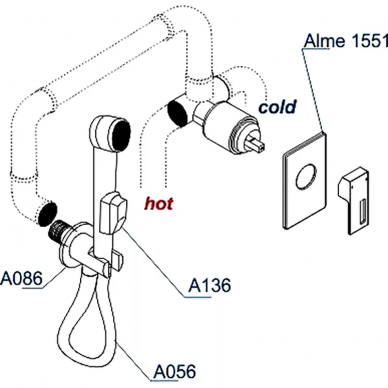 Гигиенический набор Wasserkraft Alme (A15157) хром 6