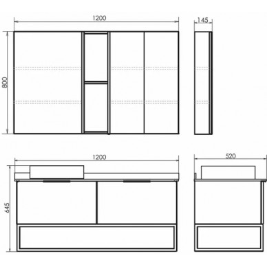 Тумба для ванной Comforty Порто-120-1 (120x64.5x52 см), дуб дымчатый 6