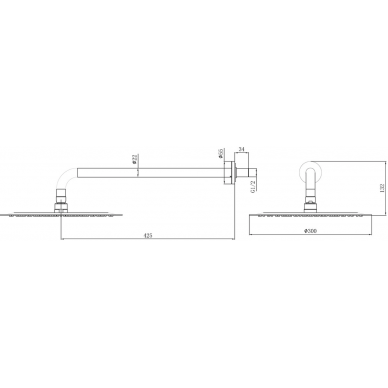 Верхний душ Allen Brau Priority (5.31A17-00), хром 5