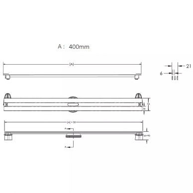 Душевой лоток Berges Super Slim 400 (091177) S-сифон боковой, глянцевый хром 6