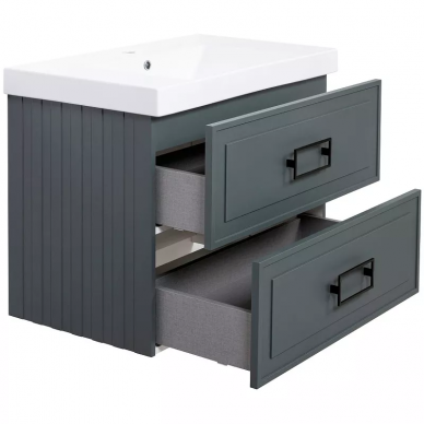 Тумба для ванной La Fenice Cubo TWIN 80 (FNC-01-CUB-G-80-2) Grigio 9