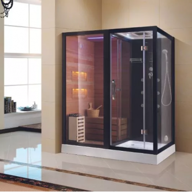 Комбинированная сауна Cerutti SPA Albano Nero-L (CT8347) (180х110) левая, 2 в 1 5