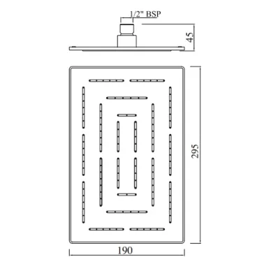 Верхний душ Jaquar Maze (OHS-GDS-1637) 295х190 мм, золотая пыль 1