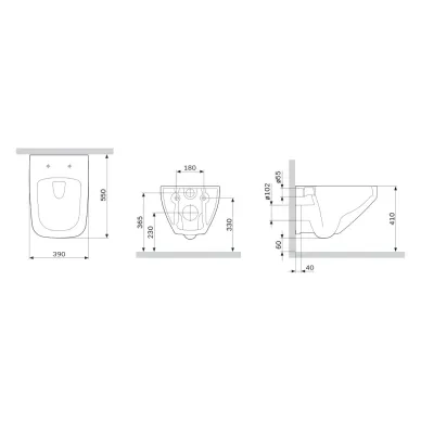 Чаша подвесного унитаза Am.Pm Inspire V2.0 FlashClean (C50A1700MWSC) безободковый, с микролифтом (белый матовый) 10
