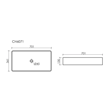 Раковина накладная Ceramicanova Element CN6071MB 70x36 см, черная матовая 5