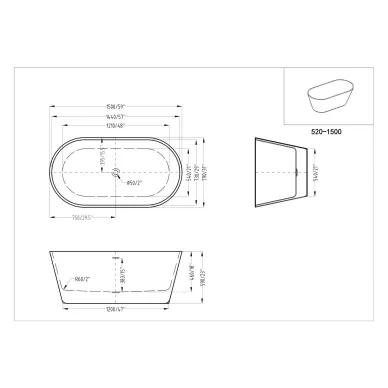 Акриловая ванна Art&Max AM-520-1500-790 150х79 см 5