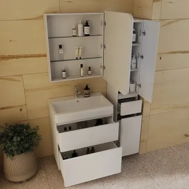 Тумба для ванной Style Line Атлантика СС-00000604 80 см напольная, антискрейч белый 8