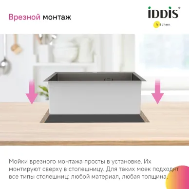 Мойка кухонная Iddis Haze HAZ59GMi77 графит 9