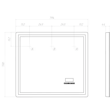 Зеркало VIGO Geometry Media voice 48 80 см 5