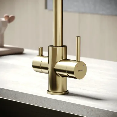 Смеситель для кухни Sancos Vela SC4013BG с функцией подключения фильтра, золото браш 2