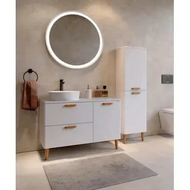 Зеркало Creavit Patara PT4085.02.MBY 85 см, LED, белый матовый 1