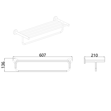 Полка для полотенец AQUAME Trento AQM7206MB черная 1