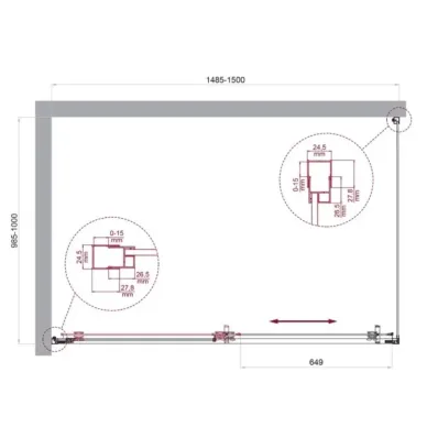 Душевой уголок BelBagno Luce LUCE-AH-1-150/100-C-Cr 150x100 см, хром/прозрачное стекло 5