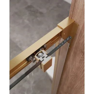 Душевая дверь Cezares Molveno MOLVENO-BF-1-150-C-BORO-IV 150х195, профиль брашированное золото/стекло прозрачное 3