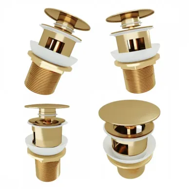 Сливной набор для раковины Teymi Solli T140205 с переливом, click-clack, золото 10