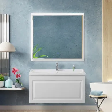 Зеркало Cezares Interni CZR-SPC-INT-1000-900-LED-TCH-WARM-BL 100x90 см, с LED подсветкой и сенсорным выключателем, Bianco Lucido 2