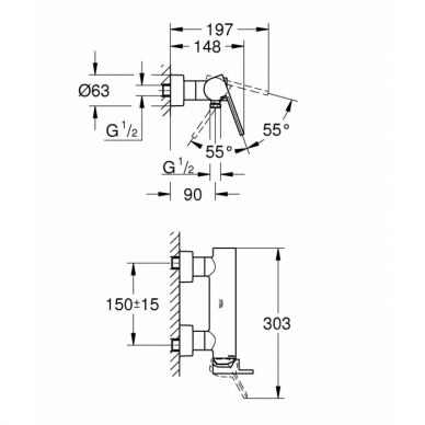 Смеситель для душа Grohe Plus (33577003) 1