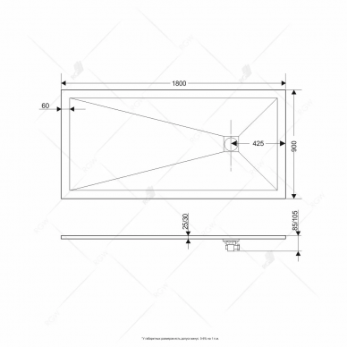 Поддон для душа RGW STone Tray ST-189W (14152918-01) (90-180) (прямоугольный) 1