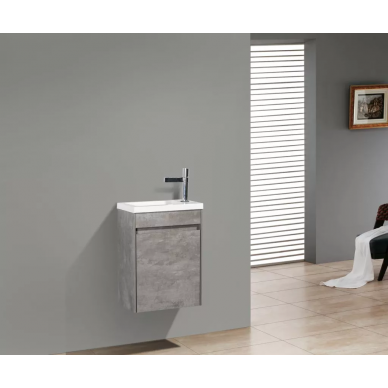 Тумба для раковины BelBagno Pietra Mini (PIETRA MINI-460-1A-SO-SCM-L) левосторонняя (45.4x25.7) Stucco Cemento 0