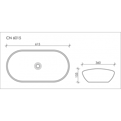 Раковина накладная Ceramicanova Element (CN6015) (61.5 см) овальная 2