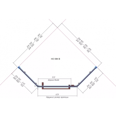 Душевой уголок RGW Hotel HO-084G (100x100) профиль золото/стекло прозрачное 2