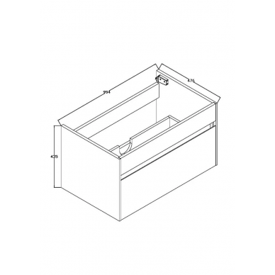 Тумба для ванной Vincea Chiara	(VMC-1C100CT) 100x48 см, подвесная Cement 5