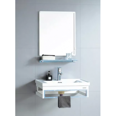 Тумба с раковиной River Laura 705 BU (70.5 см) + зеркало (60x72 см) 0