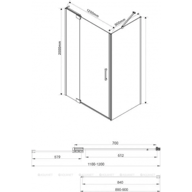 Душевой уголок Vincea Extra (VSR-1E111290CGB) 110x90 см, профиль черный/стекло тонированное 7