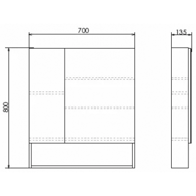 Зеркальный шкаф Comforty Никосия 70 (70x80x13.5 см), дуб темный 5