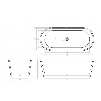 Акриловая ванна Cerutti SPA Resia (CT7388) (168х73) 8