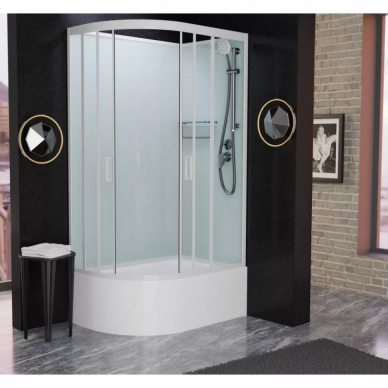 Душевая кабина Frank F412/2R White (138009) (правосторонняя) 120х80х215 см, прозрачное стекло, без крыши 6
